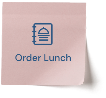 sticky note with lunch menu icon image
